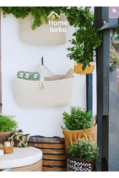 HomeTurko Jute Hanging Classic Storage Basket