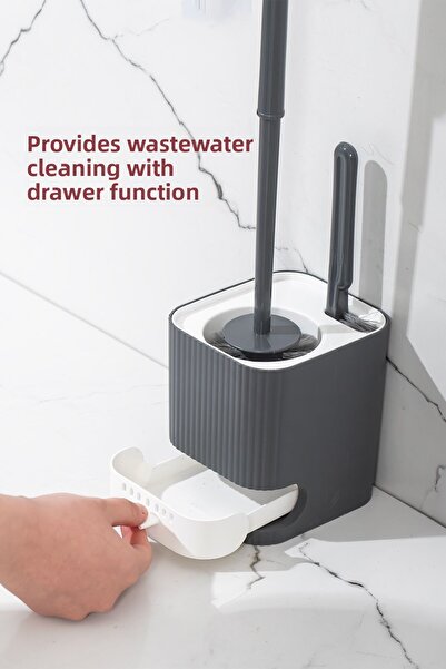 Porsima 2027 فرشاة تنظيف الحمام اللاصقة المقاومة للماء - قطعتان من فرشاة المرحاض - بيضاء