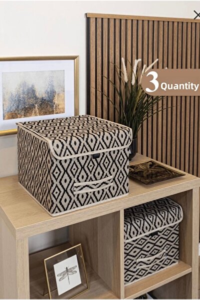 Smyak 3 قطع من صندوق Bohe متعدد الأغراض مع منظم رف صغير بغطاء