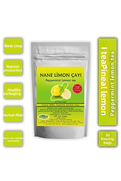leka baharat كيس شاي بالنعناع والليمون 20x1.5 جرام