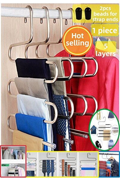 ESY LİNE 5-степенен метален органайзер за гардероб за панталони, рокли, шалове, кърпи и вратовръзки