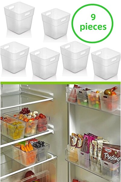 AYGÖREN HOME 6 Pieces of Refrigerator with Doors - Organizer Organizer, 6-Piece Refrigerator and Bathroom Organizer