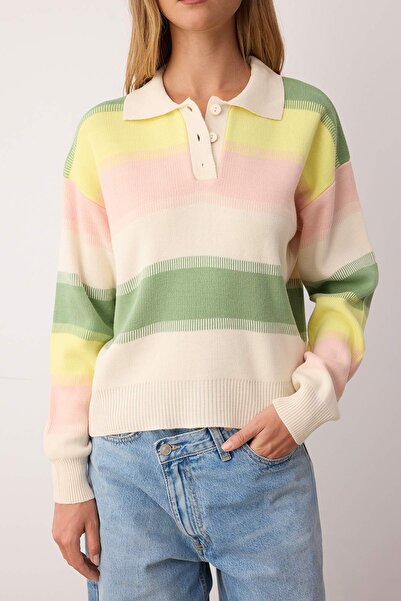 Trendyol Collection Mint Color Block Knitwear Sweater Twoaw22Kz0193