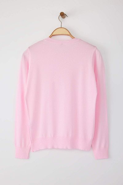 Trendyol Collection Pulover de tricotaj de bază subțire cu aspect mercerizat roz TWOAW26KZ00081