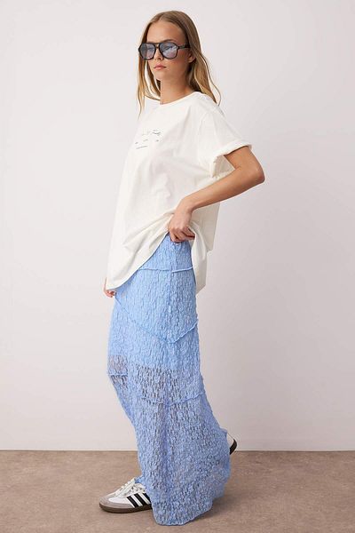 Trendyol Collection Fustă albastră deschisă TWOSS25ET00211