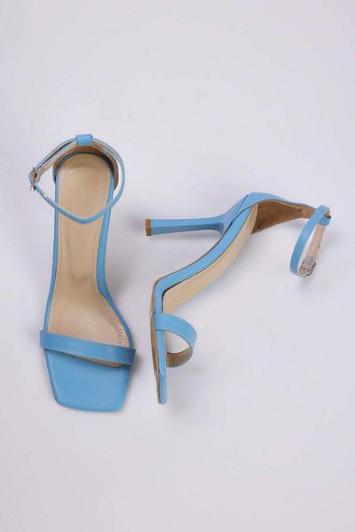 TRENDYOL SHOES Baby Blue Ankle Strap Women's Thin Heeled Shoes Takss25To00097