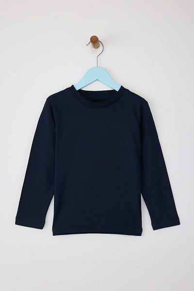 TRENDYOLKIDS Navy Blue-Burgundy-Ecru 3 τεμαχίων Unisex Παιδικό 100% βαμβακερό μασίφ κανονικό μακρυμάνικο πλεκτό μπλουζάκι TKDAW26TS00004