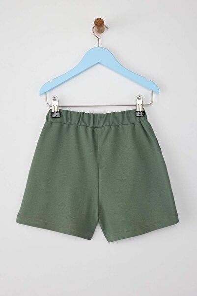 TRENDYOLKIDS Khaki Boy's Plain Knitted Shorts & Bermuda Tkdss25Sr00031