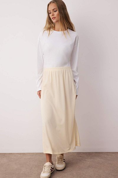Trendyol Modest Спідниця зі шкіри на підкладці Orme TCTAW22EE0018