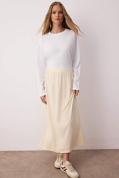 Trendyol Modest Спідниця зі шкіри на підкладці Orme TCTAW22EE0018