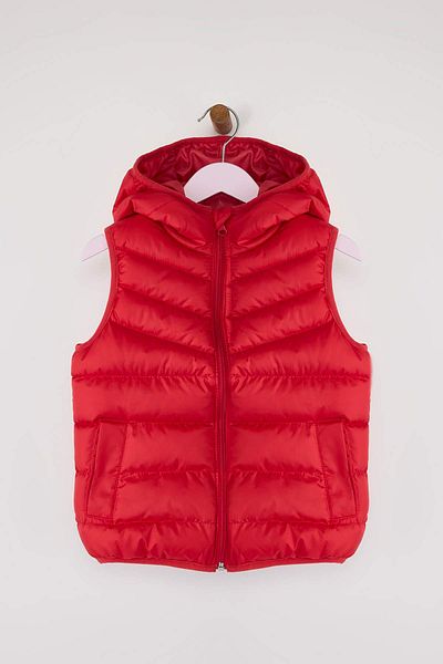 TRENDYOLKIDS Red Unisex Children's Plain Hooded Regular Long Sleeve Vest Tkdaw26Ye00002