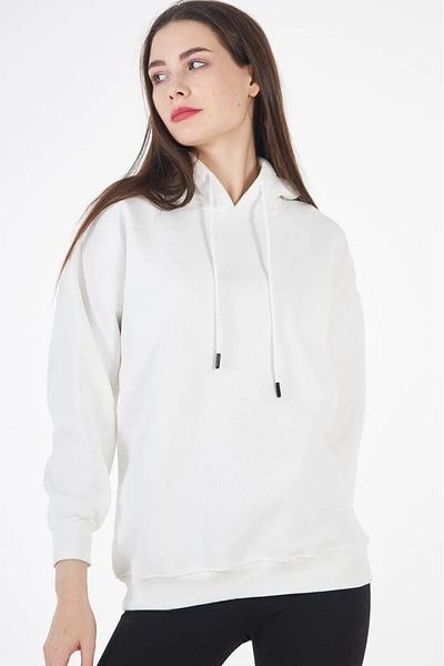 comstar Hanorac de bază pentru femei, alb, gros, oversize