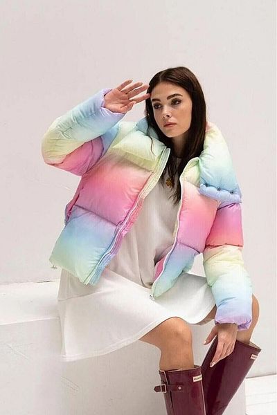 comstar Women's Trend Oversize Stylish Colorful Zippered down Jacket