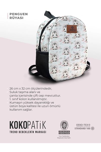 Kokopatik Geantă pentru creșă de mărime medie Penguin Dream Pattern