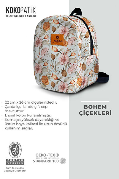 Kokopatik Bohem Çiçekler Desen Küçük Boy Kreş Çantası