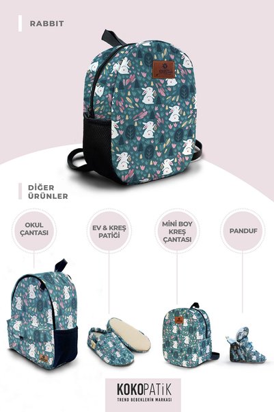 Kokopatik Rabbit Çocuk Orta Boy Sırt Çanta