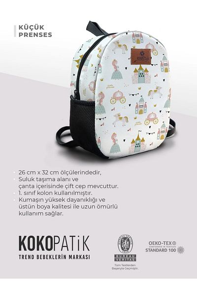 Kokopatik Little PrinceSS Medium Size Backpack for KidS