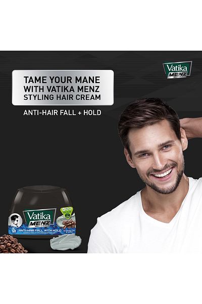 Vatika Menz Anti-hair Fall With Hold Styling Hair Cream 2 X 140 ml Strong Hold, Nourishes & Reduces Hair