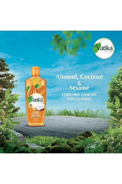 Vatika Naturals Almond Coconut & Sesame Enriched Hair Oil Soft & Shine 300 ml