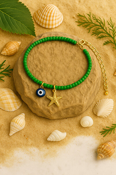 Puffy Starfish and Evil Eye Anklet