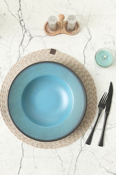 Keramika 28 cm Size Blue Aegean Pasta Plate 21719 Model
