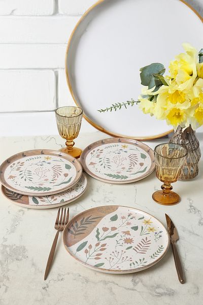 Keramika Nordic Plate for Pastry, 22 Cm, 4 Pcs 22876-77