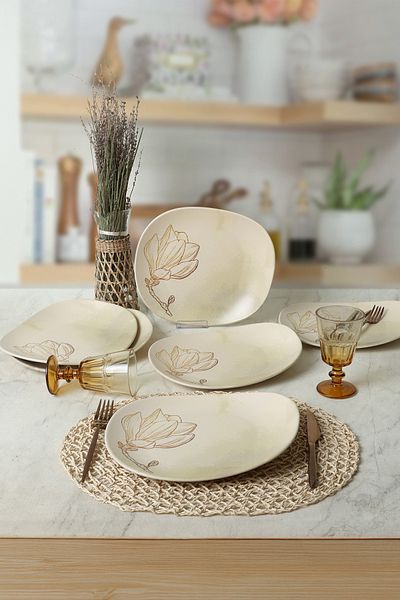 Keramika Vintage Bloom Isabella Service Plate 30 cm 6 Pieces 22057