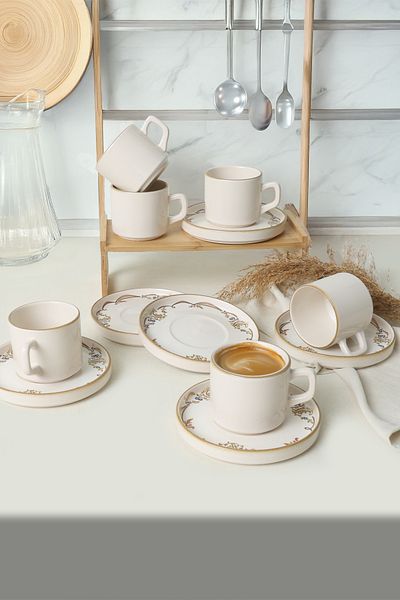Keramika Bronze Bloom Stackable Tea Set 12 τεμαχίων για 6 άτομα 22928-29