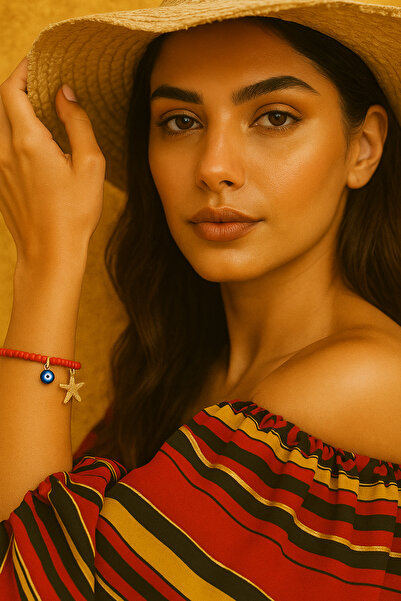 Puffy Starfish and Evil Eye Anklet