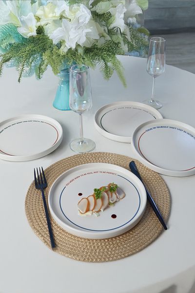 Keramika Farfurie de tort stivuibilă Motto Line 21 cm 4 bucăți (22645-22731-35-36)