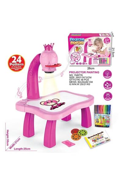 Family Center جهاز عرض الرسم الدوار القابل للتعديل للأطفال مزود بـ 12 علامة م...