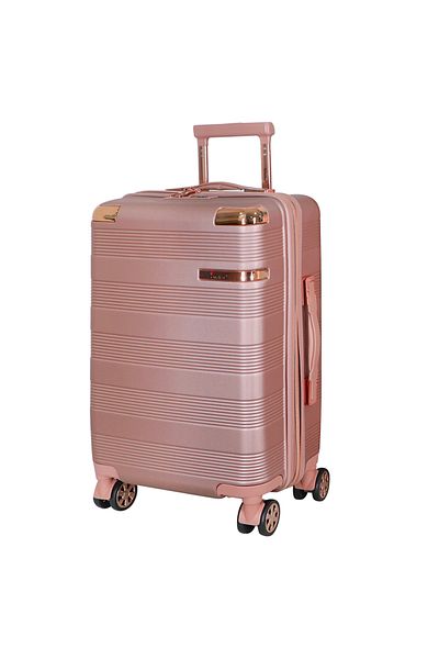 Senator Hard Case Cabin Luggage Trolley Abs Lightweight With Built In Tsa Type Lock A5125 Rose Gold