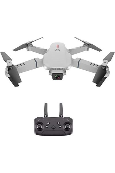 Generic 4k Dual Mini Camera Drone Wi-fi Fpv, Headless Mode, 3 Batteries, Foldable Quadcopter – Grey