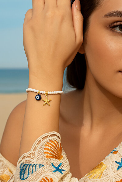 Puffy Starfish and Evil Eye Anklet