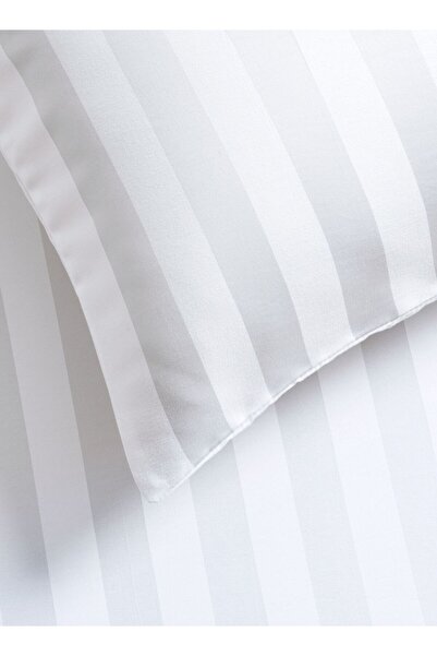 Master Home Textile Single Microfiber Sheet Set, Single Size 2 Pieces, Hotel Stripes Design