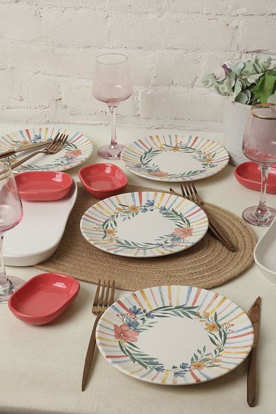 Keramika Soft Flowers Breakfast Set 10 Pieces for 4 People 22322