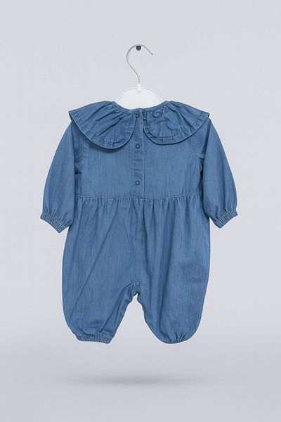 tinytrends Baby Girl Embroidered Cotton Cute Denim Jumpsuit