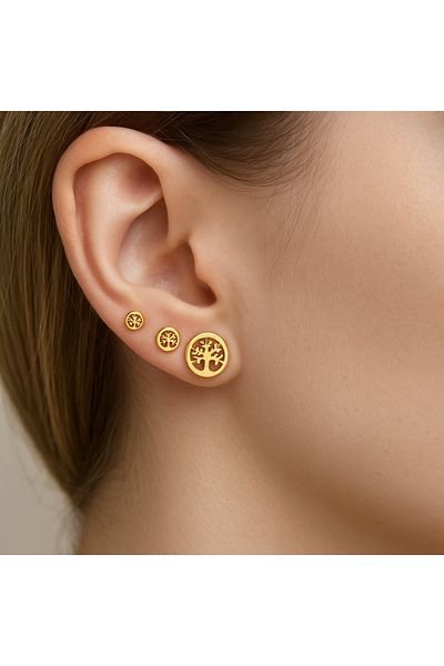 G Sport POLO Triple Life Tree Model Stainless Steel Earrings
