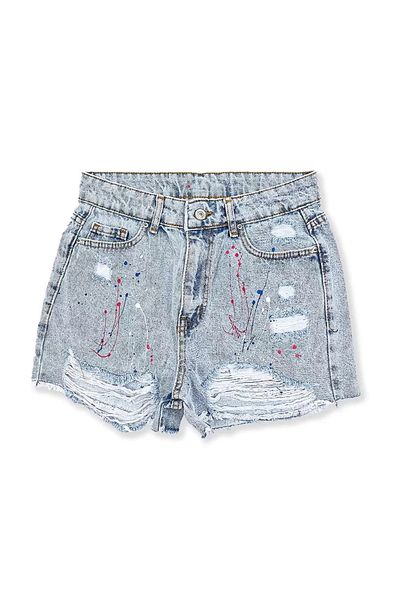 Bak Moda Pantaloni scurți albaștri - Paint Splash Design