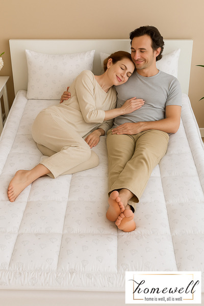 homewell Double Bamboo Hypoallergenic Mattress Topper - 100% Pure Diamond