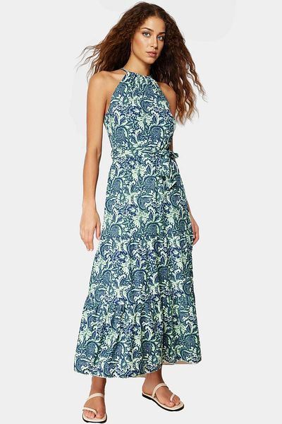 PayBuy Maxi Dress Printed a Line Halter Neck Summer Knitted Special Design Stylish Appearance Comfortable and