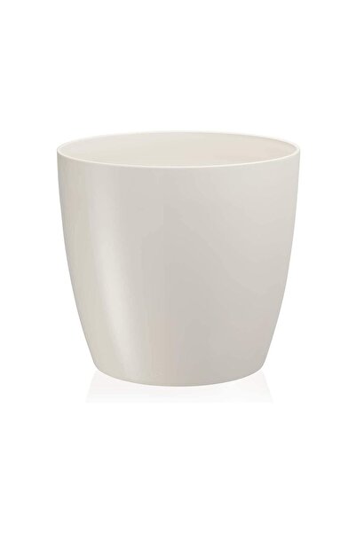 ToXA 22 Litre 34cm Kirli Beyaz Tabaksız Parlak Plastik Yakut Saksı No5