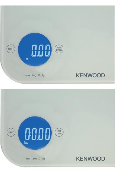Kenwood Digital Kitchen Scale WEP50.000WH – 8Kg/22lbs, Tempered Glass, Tare, Touch Control, Auto Shut-Off