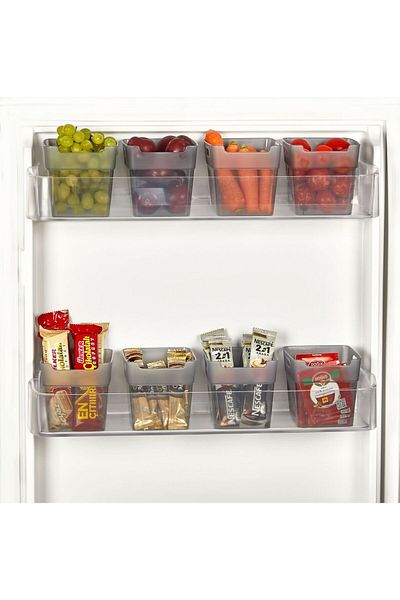 almital mobilya aksesuarları furniture accessories 6 Pieces Miniobox Anthracite Refrigerator Door Organizer