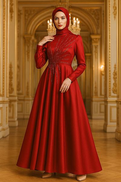 Neva Style Βραδινό φόρεμα με χάντρες μπορντό σατέν 2265br