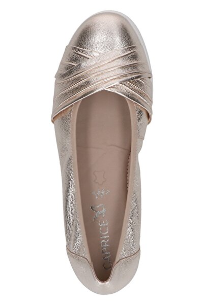 Caprice Damen Klassische Ballerina 9-22118-44 Goldfarben 959 Platin Metal Leder mit CAP MEMOTION