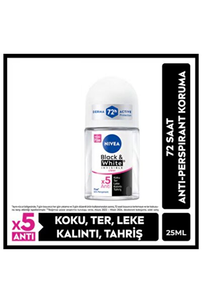 NIVEA Invisible Black & White Clear Kadın Deodorant Roll-on 25 ml