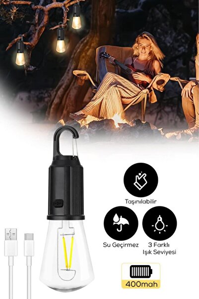 DEMPOWER Şarjlı Taşınabilir Oval Şekilli Ampul