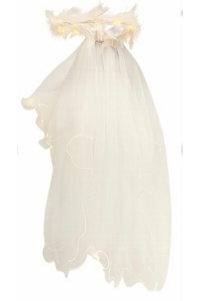 Deniz Party Store Lighted Feather Tulle Bridal Crown Imported