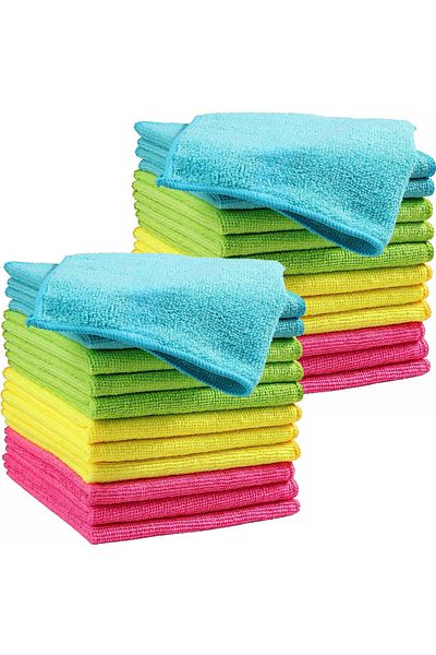 BEKZ Set 24 Lavete De Curatare Din Microfibra 30x40 Cm, Prosoape De Curatenie Reutilizabile,